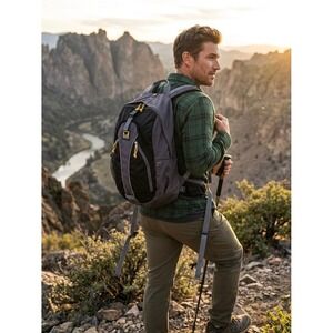 Mountainsmith Sidewinder Backpack Grey Black Hiking Daypack Travel Bag